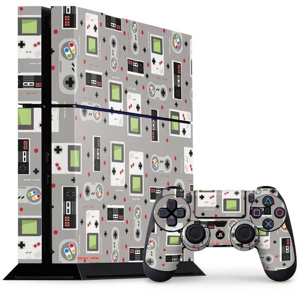 Retro Nintendo Gaming Pattern PlayStation PS4 Skins