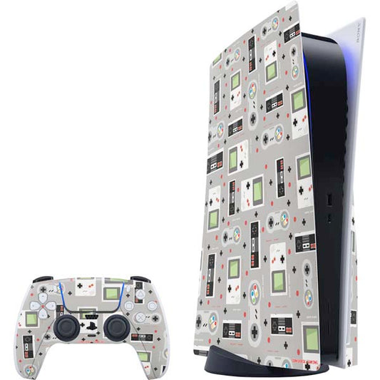 Retro Nintendo Gaming Pattern PlayStation PS5 Skins