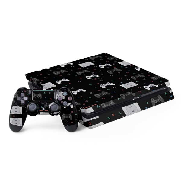 Retro Playstation Gaming Pattern PlayStation PS4 Skins